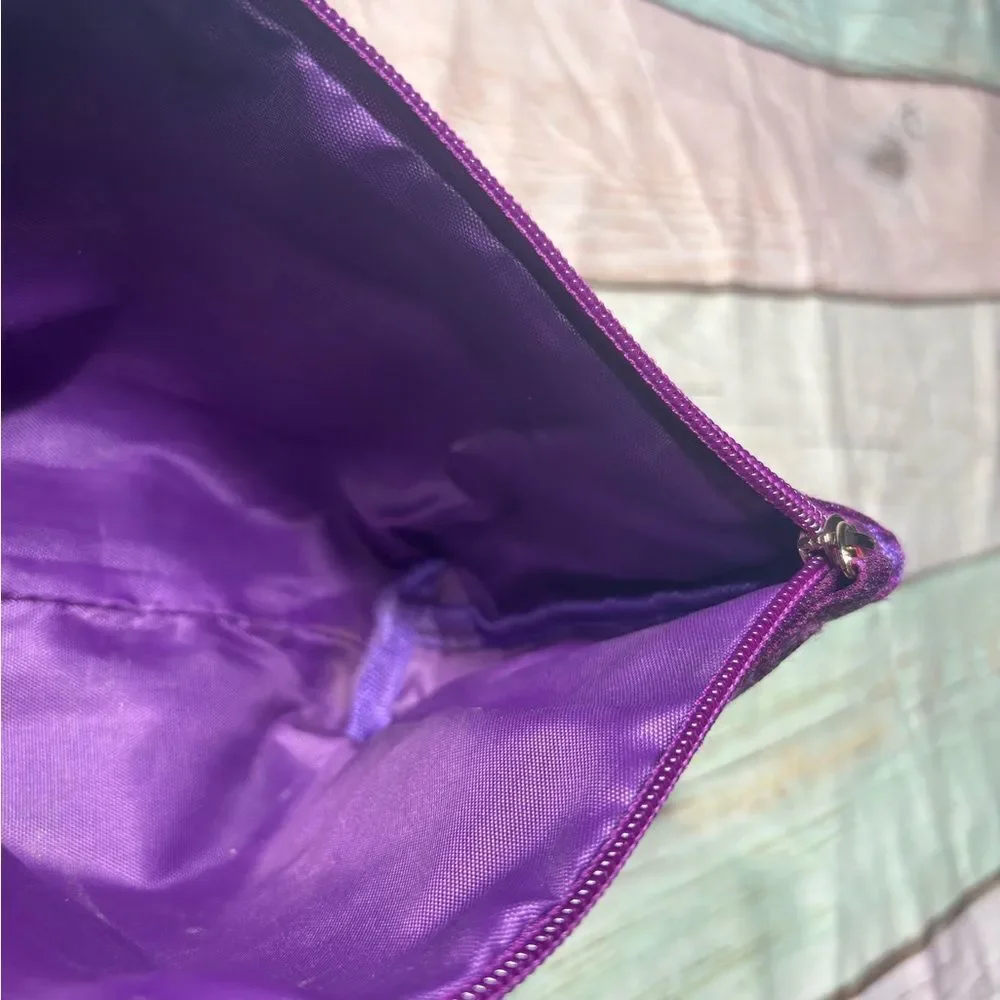 Glitter Zipper Pouch - Purple NWOT